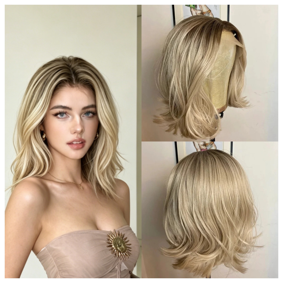 Hair Care Daily - Peruka syntetyczna ombre złoty blond, naturalne